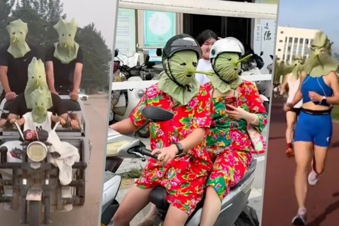 Сонцезахисні маски з гігантського листя. Китайська молодь зчинила хайп у Інтернеті