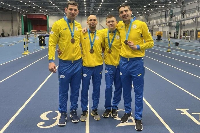 Ukrainian para-athletes on the winners' podium