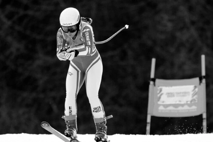 18-year-old skier during training
